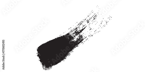 Textured Black Paint Stroke Abstract Swirl Grunge Brush Mark Dark Ink Smear.