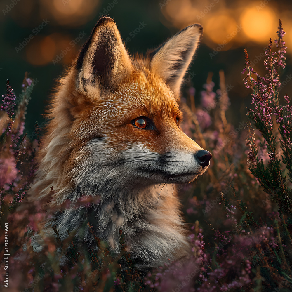 Fototapeta premium Majestic Red Fox in Autumn Forest Foliage