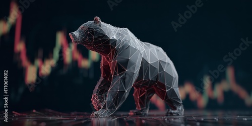 bear on the background of cryptocurrency chart