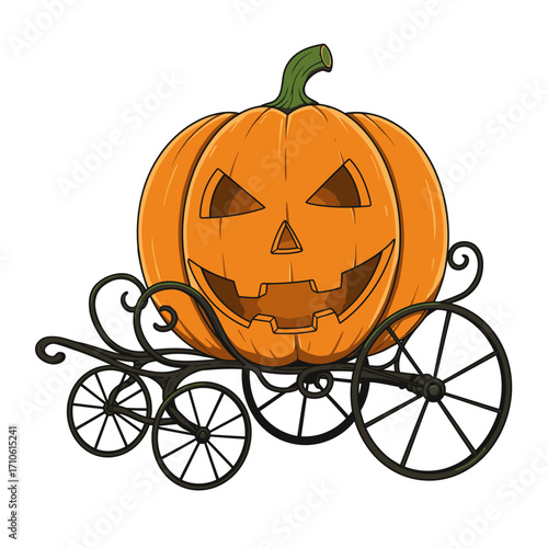 Halloween Pumpkin Carriage Magical Fairy Tale Halloween Design