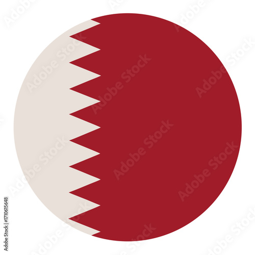 qatar country flag icon in a circle, symbol of qatar nation.