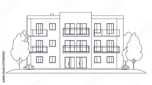 Simple apartment building outline