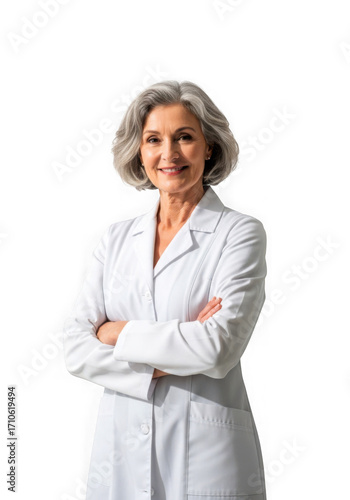 Doctor with pink ribbon isolated on transparent background