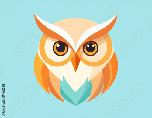Minimalist owl head vector illustration