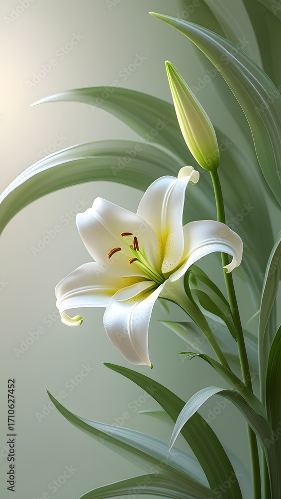 Fototapeta premium create a delicate and elegant Lily flower