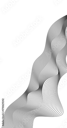 Abstract background with black wave lines on white background for wallpaper pattern fills web page surface textures