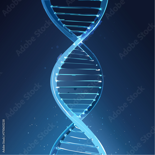 Abstrakter DNA-Strang in Blau