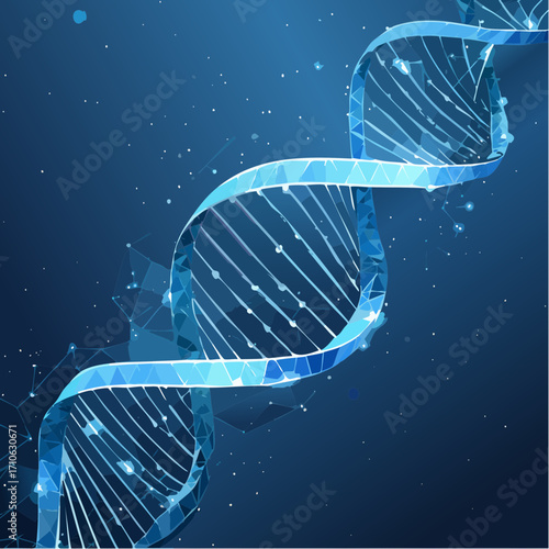 Abstrakter DNA-Strang in Blau