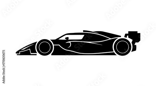 racing car silhouette.