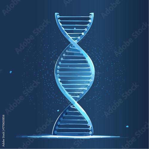 Abstrakter DNA-Strang in Blau