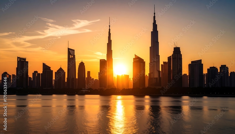 Obraz premium City skyline at sunset (10)