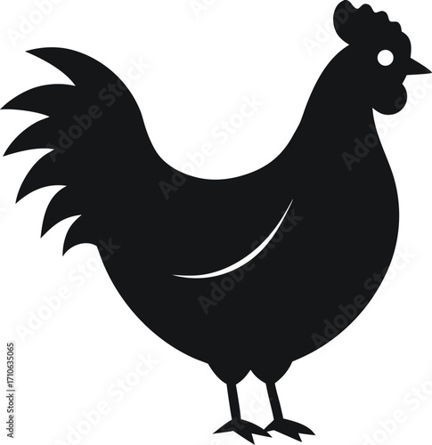 Hen silhouette icon vector on white background 