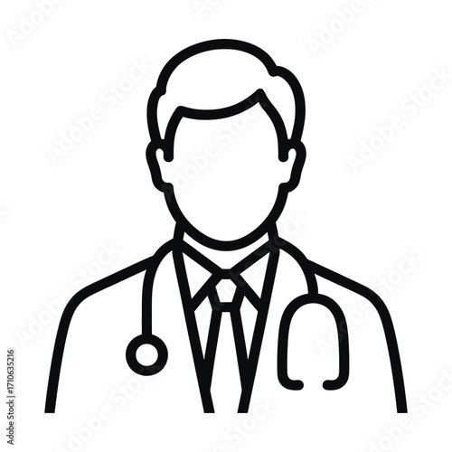 Professional doctor icon silhouette medical healthcare professional stethoscope illustration