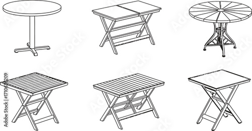 Shop folding tables round square outdoor indoor cafe bistro set