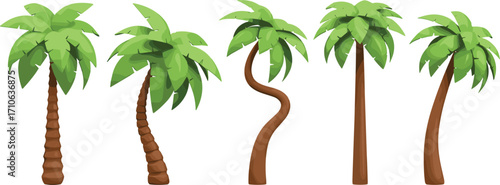 Palm tree silhouettes in vector format for graphic design and summer themes
