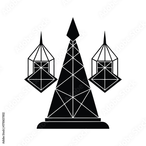Quantum entanglement communicator futuristic tech vector art illustration