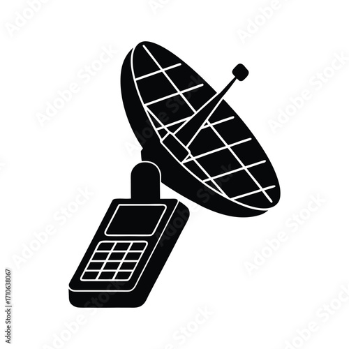Satellite phone modern global communication device vector art illustration