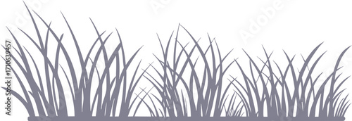 Grass silhouette illustration with natural blades in minimal style. Perfect vector design for landscaping, garden, and decorative nature themes. Ideal for backgrounds, prints, and patterns.