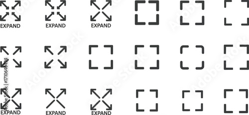 Expand icon vector set full screen resize interface symbol