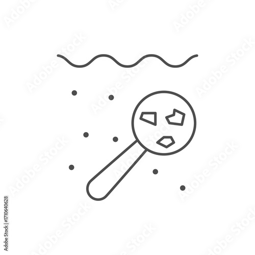 Microplastic in water line icon