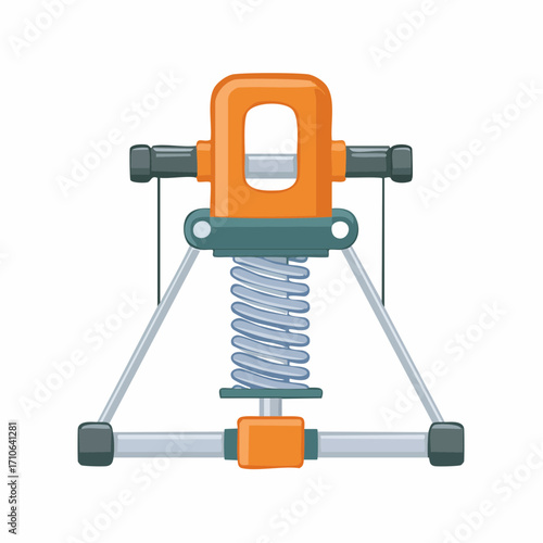 Orange and grey spring resistance exerciser with handles