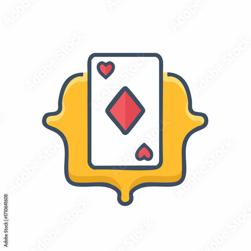 Ace of Diamonds playing card icon within a decorative border graphic
