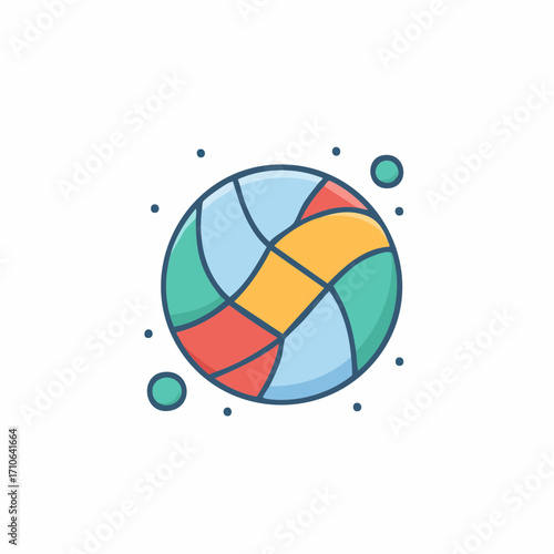 Colorful globe stylized world map icon for business or travel representation concept