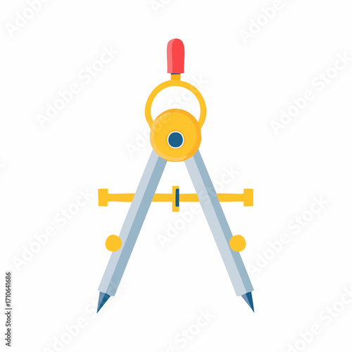 Drafting compass tool with adjustable legs for drawing circles and arcs