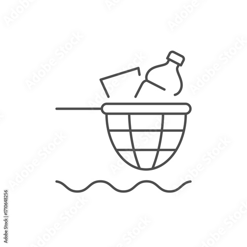 Removing plastic from water icon