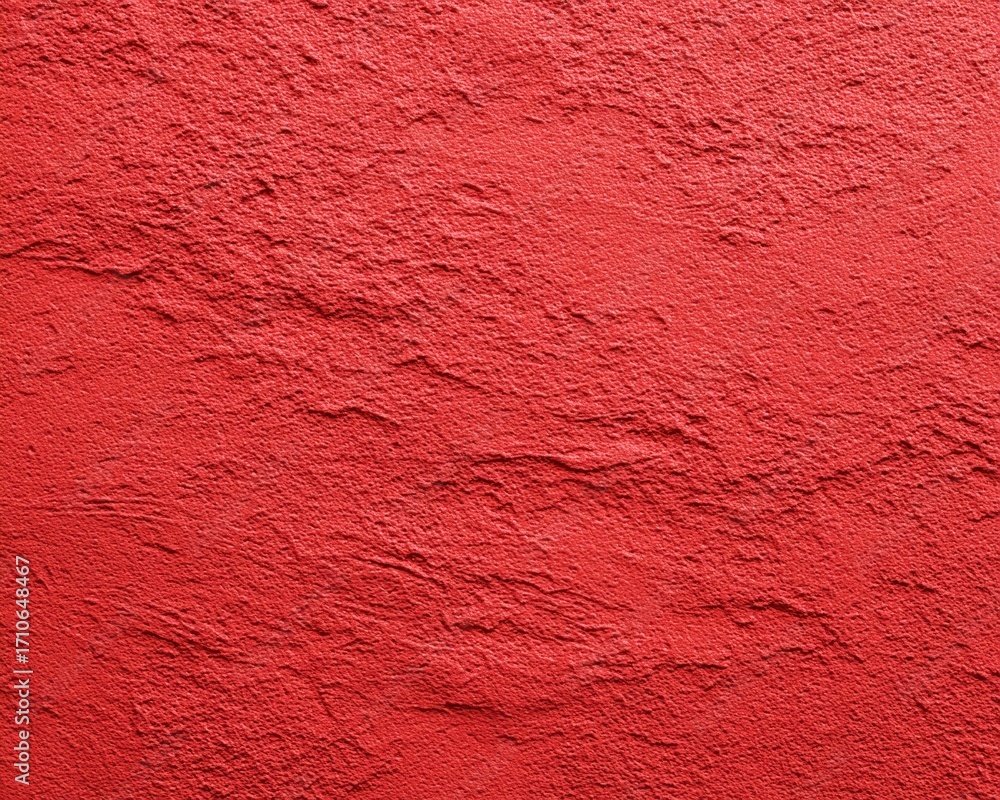 Fototapeta premium Textured red wall background with rough plaster surface