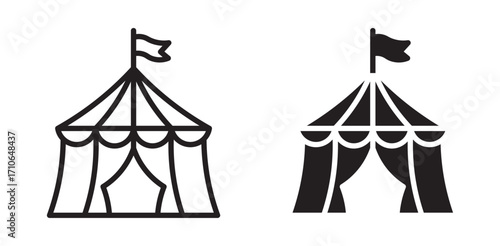 circus tent icons,  vector illustration