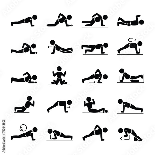 Exercise icon set