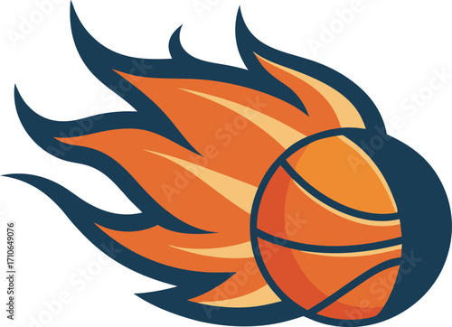 Dynamic basketball logo design with vibrant colors