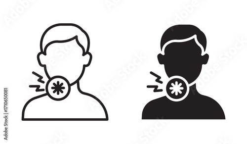 sore throat icons, throat pain icon vector illustration . 