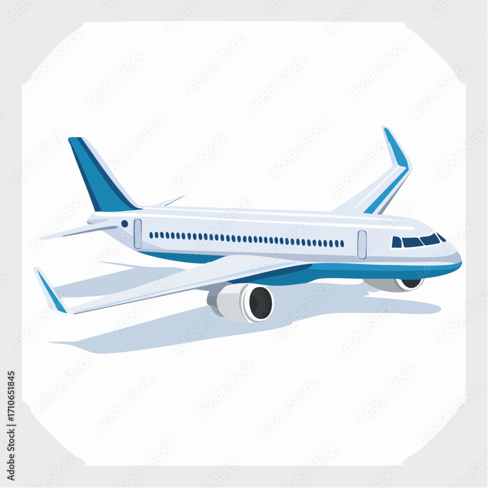 Fototapeta premium Airplane in Flight A Vector Illustration
