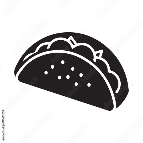  tacos Mexican food icon vector Illustration