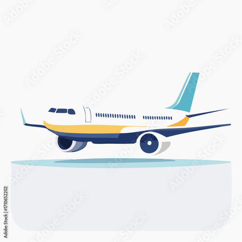Commercial Passenger Airplane Flight Illustration