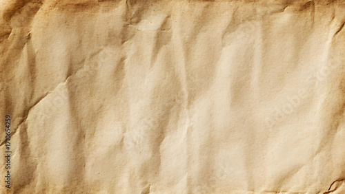 Crumpled old brown vintage paper background and texture.