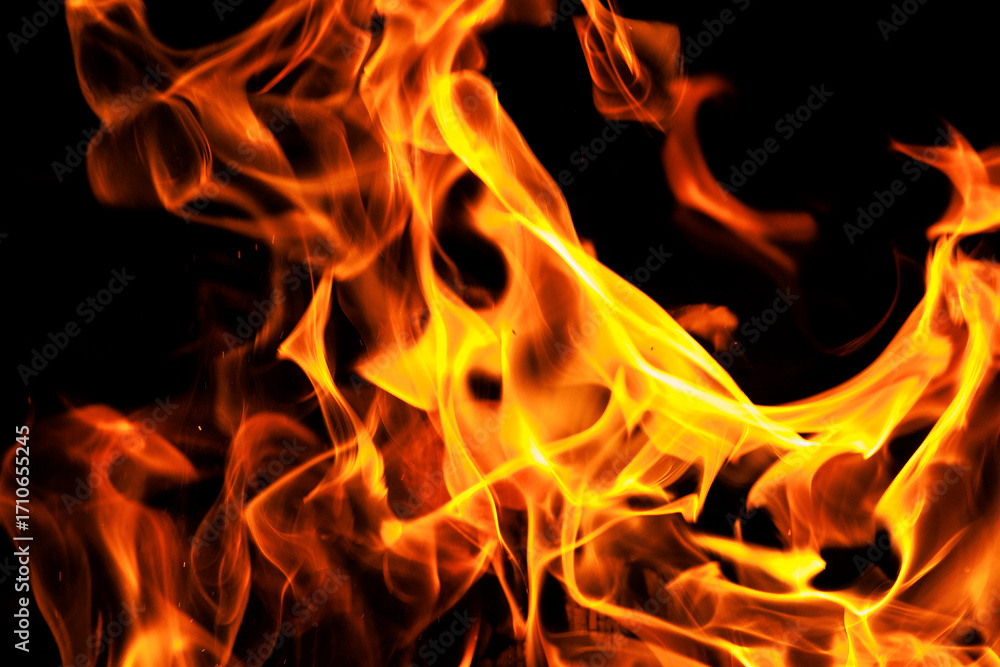 Fototapeta premium Close up of campfire flames Germany, Augsburg, 16 September 2025