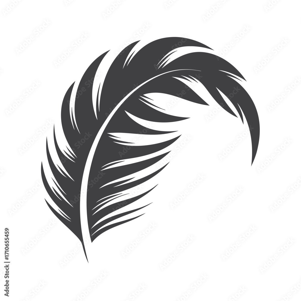 Obraz premium Dark feather presents a streamlined silhouette with simplistic yet elegant design