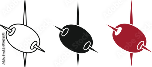 Olive toothpick appetizer vector illustration food icon set