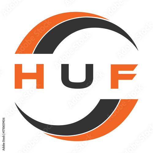 HUF letter design. HUF letter technology logo design. HUF Monogram logo design for an entrepreneur and business.