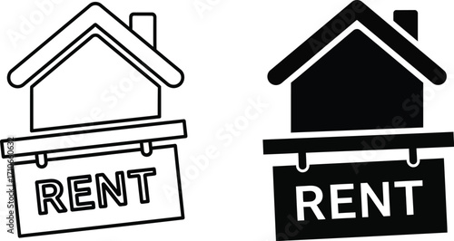 House for rent real estate rental property home renting sign
