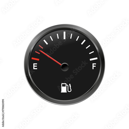 3D realistic fuel level indicator illustration