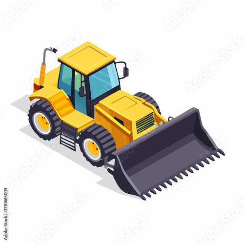 bulldozer excavator isolated on white