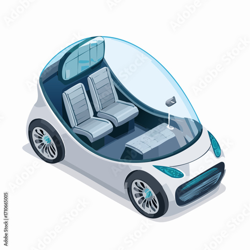 futuristic car isolated on white background