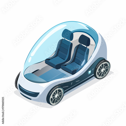 futuristic car isolated on white background