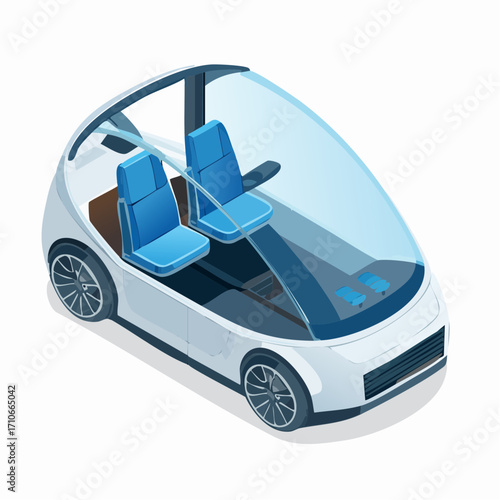 futuristic car isolated on white background