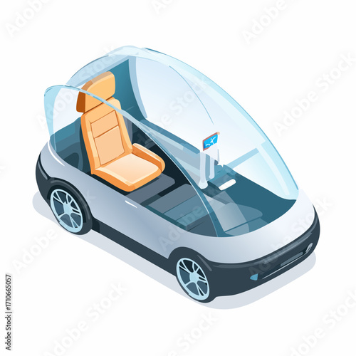 futuristic car isolated on white background
