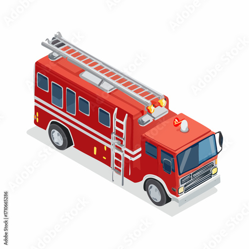fire truck isolated on white